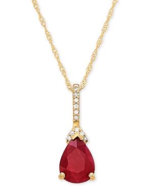Certified Ruby (1-1/3 Ct. T.w.) & Diamond Accent 18 Pendant Necklace In 14k Gold