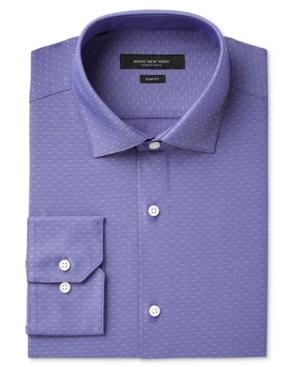Marc New York Men's Slim-fit Motion-ease Collar Wrinkle-free Diamond Print Dress Shirt