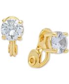 Anne Klein Crystal Solitaire Clip-on Earrings