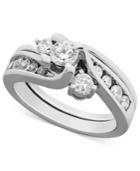 Certified Diamond Engagement Ring Bridal Set In 14k White Gold (1 Ct. T.w.)