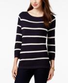 Charter Club Petite Ottoman-knit Striped Sweater, Only At Macy's