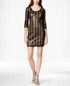 Guess Sequined Illusion Sheath Dress