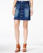 Dittos Chloe Button-front Dark Blue Wash Denim Skirt