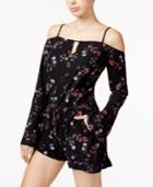 Jessica Simpson Juniors' Floral-print Cold-shoulder Romper