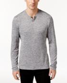 Alfani Men's Stretch Heathered Long-sleeve Henley, Only At Macy's