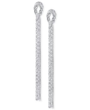 Guess Silver-tone Circle Drop Earrings With Clear Crystal Accents