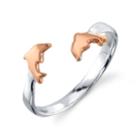 Unwritten Dolphins Adjustable Ring In Sterling Silver