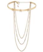 Inc International Concepts Gold-tone Multi-chain Star Flower Choker Necklace, 12 + 3 Extender, Created For Macy's