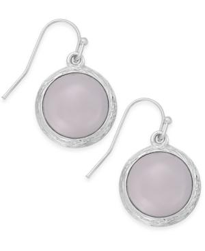 Inc International Concepts Silver-tone Gray Stone Drop Earrings, Only At Macy's