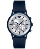 Emporio Armani Men's Chronograph Blue Rubber Strap Watch 43mm Ar11026