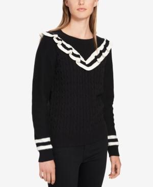 Tommy Hilfiger Cotton Ruffled Sweater, Created For Macy's