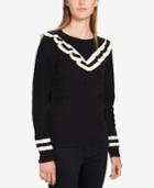 Tommy Hilfiger Cotton Ruffled Sweater, Created For Macy's
