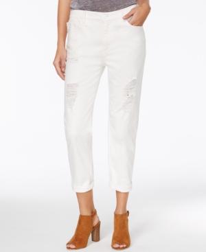 Armani Exchange Ripped Cuffed Boyfriend Jeans