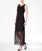 Kensie Lace-contrast Maxi Dress