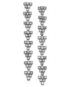 Inc International Concepts Silver-tone Crystal Geo Drop Earrings, Created For Macy's