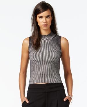 Rachel Rachel Roy Sleeveless Ribbed Mock-turtleneck Top