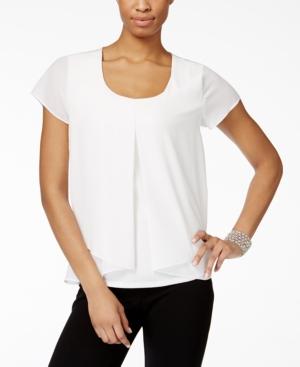 Ny Collection Pleated Popover Top