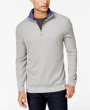 Club Room Long-sleeve Thermal Quarter-zip Pullover Shirt, Only At Macy's