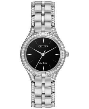 Citizen Women's Eco-drive Crystal Accent Stainless Steel Bracelet Watch 28mm Fe2060-53e