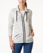 Charter Club Petite Long-sleeve Front-zip Jacket, Only At Macy's