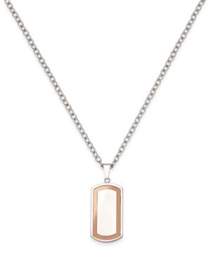 Sutton By Rhona Sutton Men's Two-tone Dog Tag Pendant Necklace