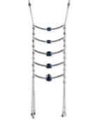 Carolee Silver-tone Stone Ladder Necklace