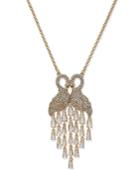 Kate Spade New York Gold-tone Pave Swan Crystal Drop Pendant Necklace