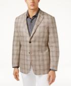 Tasso Elba Men's Classic-fit Textured Plaid Linen Sport Coat, Created For Macy's