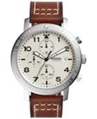 Fossil Men's Chronograph The Major Brown Leather Strap Watch 46mm Ch3084