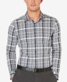 Perry Ellis Men's Non-iron Stretch Plaid Shirt