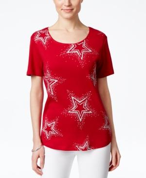 Karen Scott Embellished Star Tee, Only At Macy's