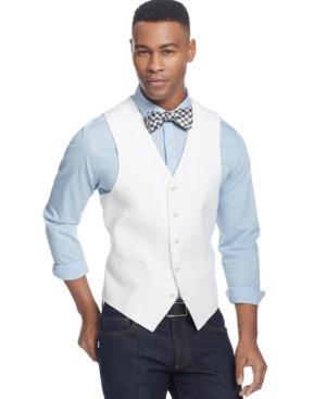 Sean John White Linen Vest