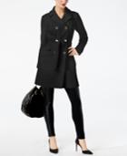 Inc International Concepts Double-breated Belted Ponte-knit Coat, Created For Macy's