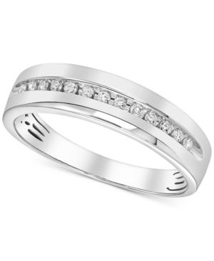 Men's Diamond Channel-set Band (1/6 Ct. T.w.) In 14k White Gold