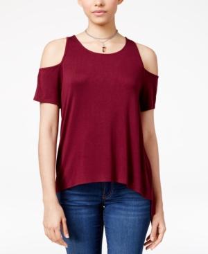 Hippie Rose Juniors' Cold-shoulder Cozy Top