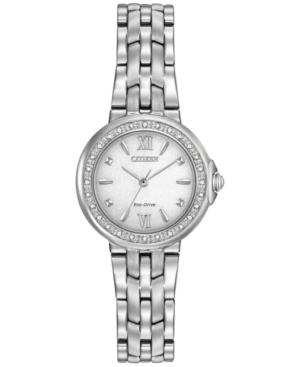 Citizen Women's Eco-drive Diamond Accent Stainless Steel Bracelet Watch 28mm Em0440-57a