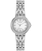 Citizen Women's Eco-drive Diamond Accent Stainless Steel Bracelet Watch 28mm Em0440-57a