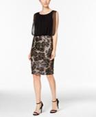 Calvin Klein Chiffon Sequined Blouson Dress