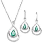 Emerald (7/8 Ct. T.w.) And Diamond Accent Jewelry
