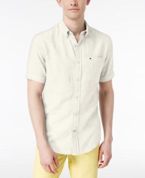 Tommy Hilfiger Men's Custom-fit Porter Linen Blend Short-sleeve Shirt