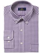 Club Room Men's Classic/regular Fit Twill Block Check Dress Shirt, Created For Macy's