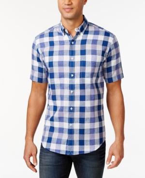 Club Room Big And Tall Short Sleeve Check Shirt, Only At Macy's