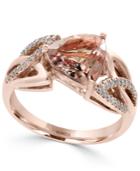 Effy Morganite (2-1/4 Ct. T.w.) And Diamond (1/8 Ct. T.w.) Ring In 14k Rose Gold