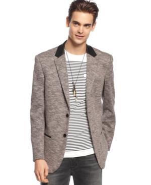 Edge By Wdny Blazer, Pleather Collar Knit Blazer