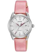 Citizen Women's Drive Pink Leather Strap Watch 34mm Fe6080-11a