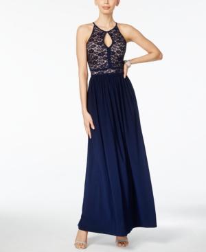 Morgan & Co Lace Keyhole Gown