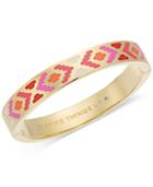 Kate Spade New York Gold-tone Cubic Zirconia & Colored Enamel Hinged Bangle Bracelet
