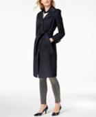 Anne Klein Hooded Belted Maxi Trench Coat