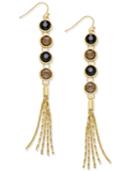 Inc International Concepts Gold-tone Black And Mauve Linear Fringe Earrings, Only At Macy's
