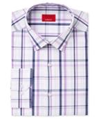 Alfani Men's Slim-fit Stretch Purple Midnight Check Dress Shirt, Only At Macy's